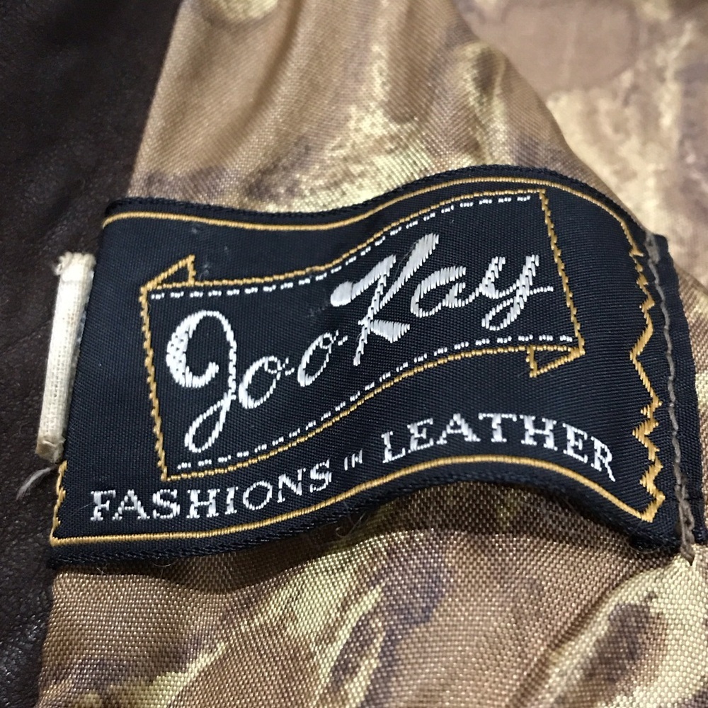 Vintage Joo-Kay Classic Tan and Brown Leather Jacket size 12 - Picture 2 of 14